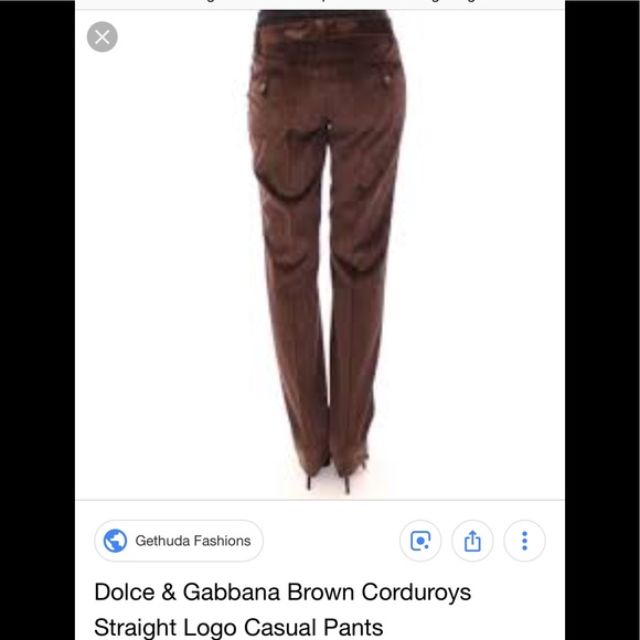 HP 5/10 Authentic Dolce &Cabanna Colduroy Jeans:35 - Picture 5 of 8